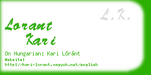 lorant kari business card